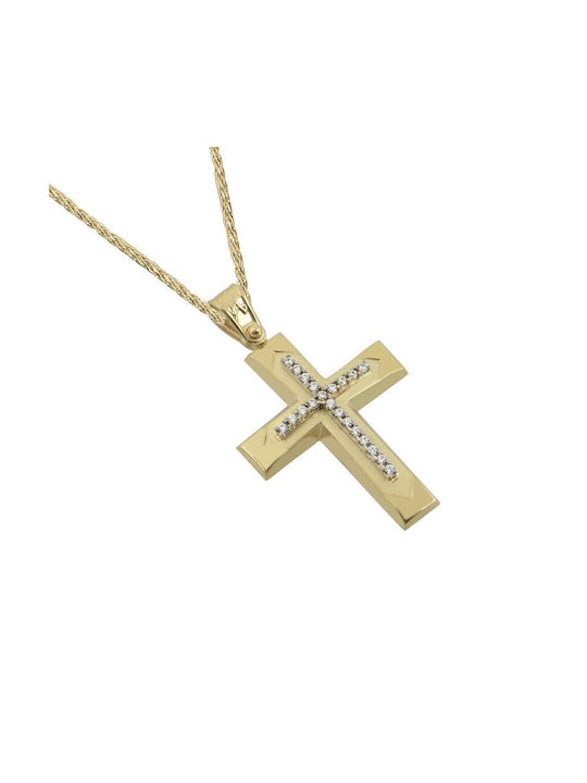 Gold Kreuz 14K mit Kette