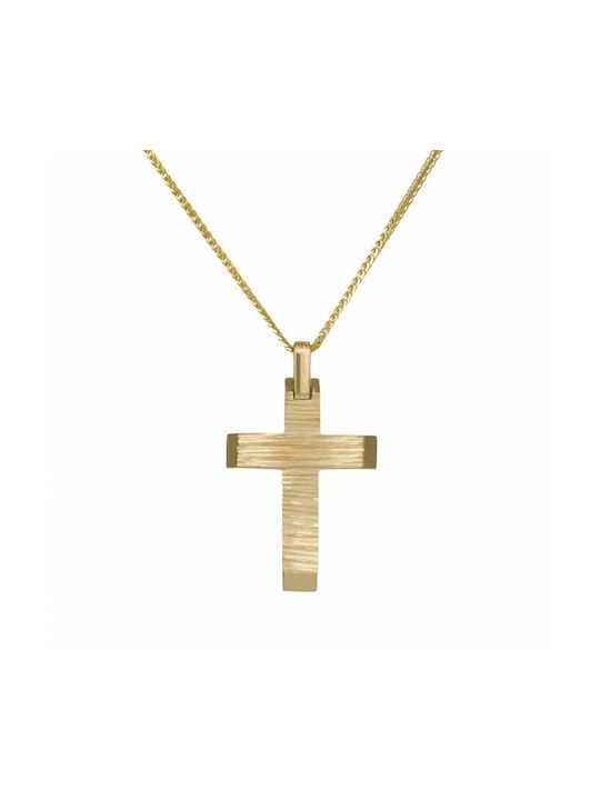 Herren Gold Kreuz 14K mit Kette Ανδρικός