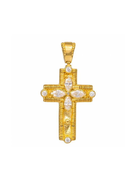 Damen Gold Kreuz 14K Beidseitig Γυναικείος