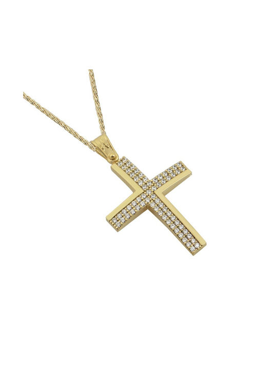 Gold Kreuz 14K mit Kette