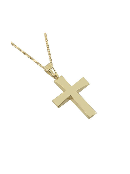 Herren Gold Kreuz 14K mit Kette Ανδρικός