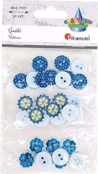 Titanum de Artizanat Blue cu Diametru 15mm Set 30buc
