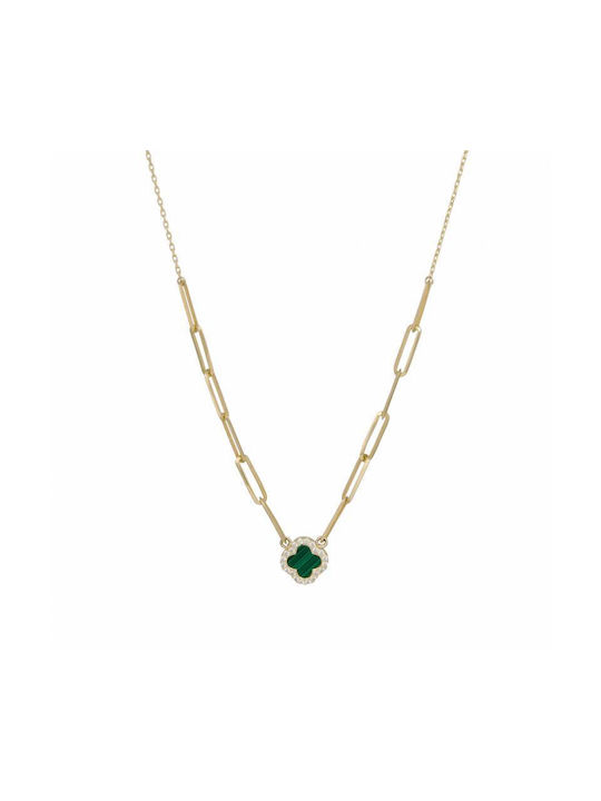 Σταυρουδάκι Necklace from Gold 14K with Zircon