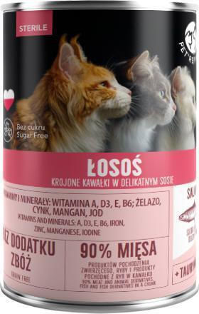 Pet Republic Nassfutter für Katzen in Dose mit Lachs und Fisch ohne Getreide 400gr