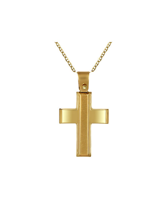 Herren Gold Kreuz 14K