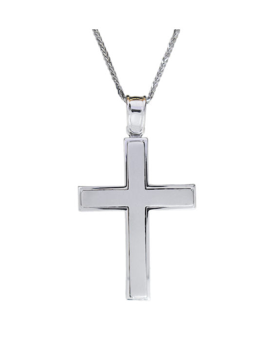 Men's White Gold Cross 14K Αγόρι