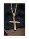 Women's Cross from Gold Plated Steel with Chain