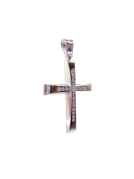 Velegrakis Damen Weißgold Kreuz 14K