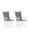 Beliani Waterproof Garden Chair Cushion with Backrest Gray 2 Pieces