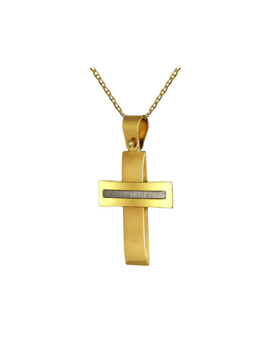 Herren Gold Kreuz 14K