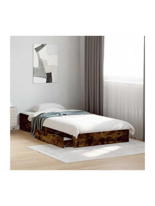 Einzelbett aus Holz Braune mit Lattenrost für Matratze 90x200cm