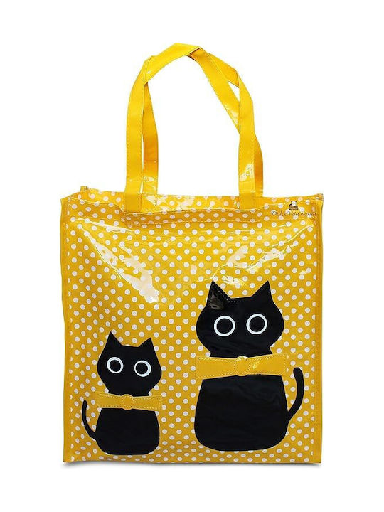 Πλαστική Τσάντα για Ψώνια σε Κίτρινο χρώμα