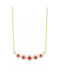 9k Gold Necklace with Red Zircon Rosette