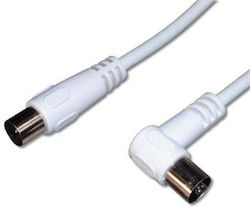 PremiumCord Καλώδιο Κεραίας Coax male - Coax female Λευκό 2m
