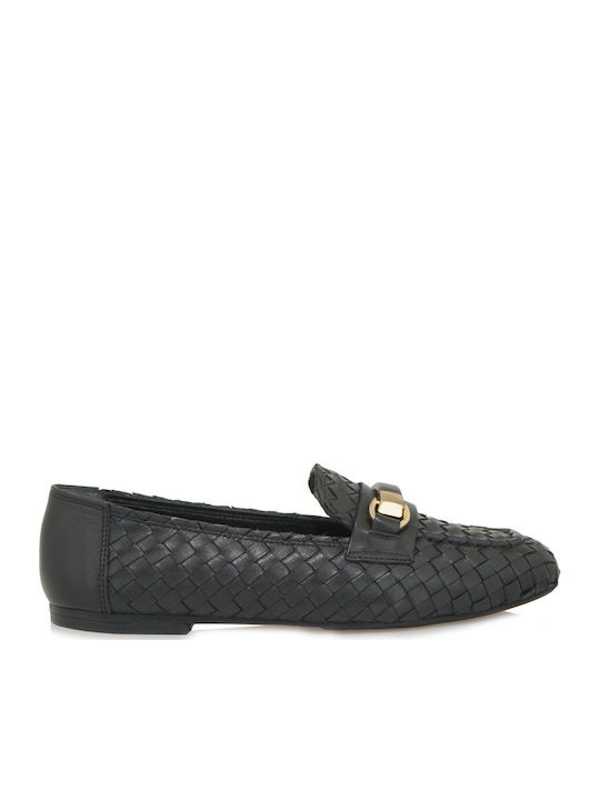 Mocasini dama BLACK WOVEN LEATHER