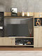 Wohnzimmer TV-Einheit Black mit Beleuchtung L208xB33xH158cm