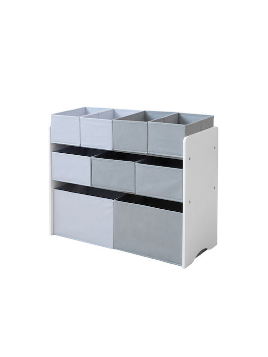 Sistem de Depozitare Jucării din Lemn Alb 82.5x29.3x60cm 1buc