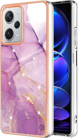 5g Global Electroplating Marble Back Cover Silicone / Plastic Purple (Redmi Note 12 Pro+)