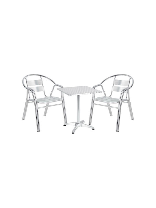 Set Outdoor Dining Chromium Zircu-lazo Ii 3pcs