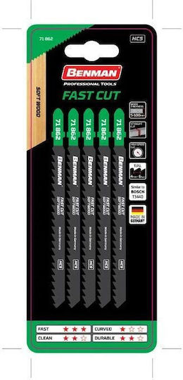 Benman Jig Saw Blade for Wood 130mm 5pcs 71862