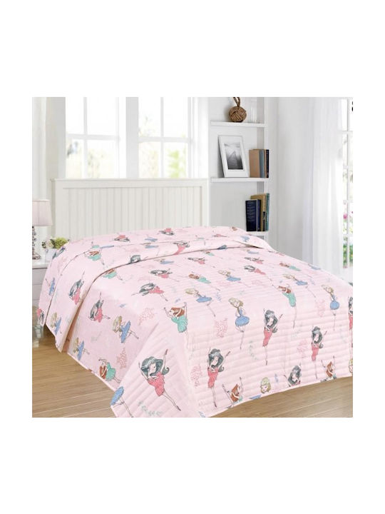 Adam Home Παιδικό Κουβερλί Μονό Ροζ 160x220εκ.