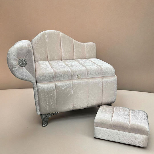 Olia Home Кръщелен куфар от велур 55x58x38εκ.