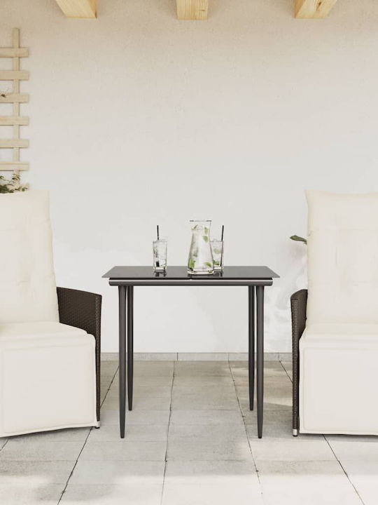 Scaun de exterior Rattan Maro cu pernă 2buc 49x50.5x92cm