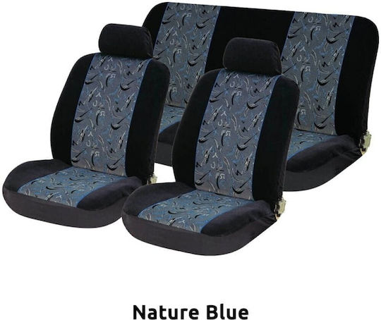 Autoline Car Cover Set 6pcs Velvet Jacquard Nature Blue Blue / Blue