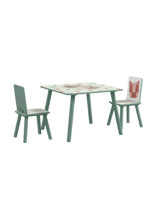 Kinder Tischset mit Stühlen Grün