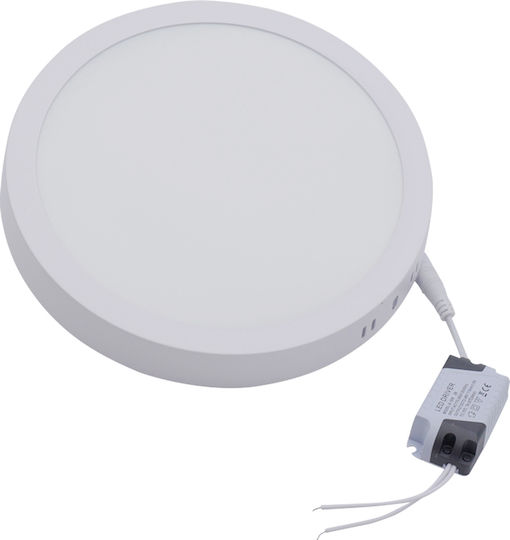 Uncle George Στρογγυλό Εξωτερικό LED Panel 18W με Ψυχρό Λευκό Φως 21εκ.