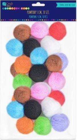 Pomponi din poliester Dp Craft 5 cm Mix 30 buc Dalprint