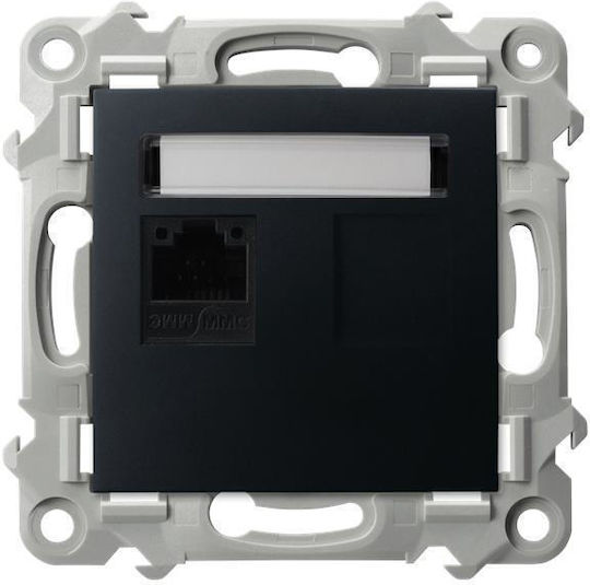Ospel Einzeln Netzwerksteckdose RJ45 Ohne Rahmen Typ Cat5 In Schwarz Farbe GPK-1Z K m 33