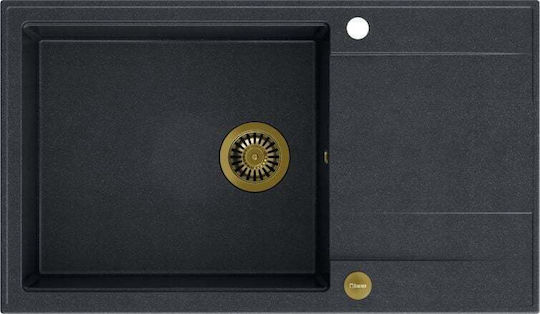 Quadron Evan 136 Xl Chiuvetă Bucătărie Drop-In Din Granit Lichid M86xL50cm Neagră