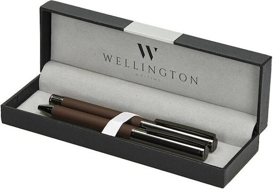 Στυλο Wellington Σετ Stamford Brown Διαρκείας & Roller