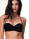 Bluepoint Padded Underwire Strapless Bikini with Detachable & Adjustable Straps black