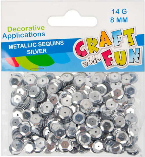 Craft with Fun Μεταλλική Πούλια Χειροτεχνίας Ασημί 8mm 14gr