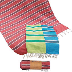 Beach Towel Pestemal Colorful Stripes 280g 90x180cm Summertiempo 622967 Green