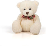 Friendlies Plush Bear with Checkered Bow White 14 cm