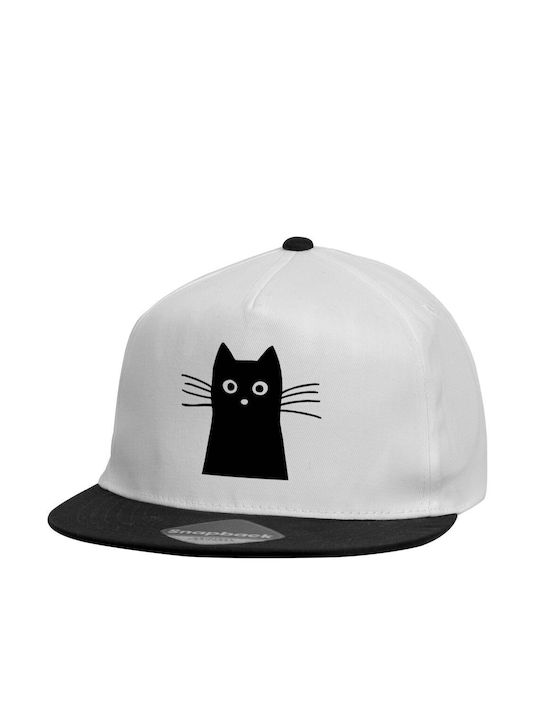 Koupakoupa Παιδικό Καπέλο Υφασμάτινο Μαύρη Γάτα Λευκό