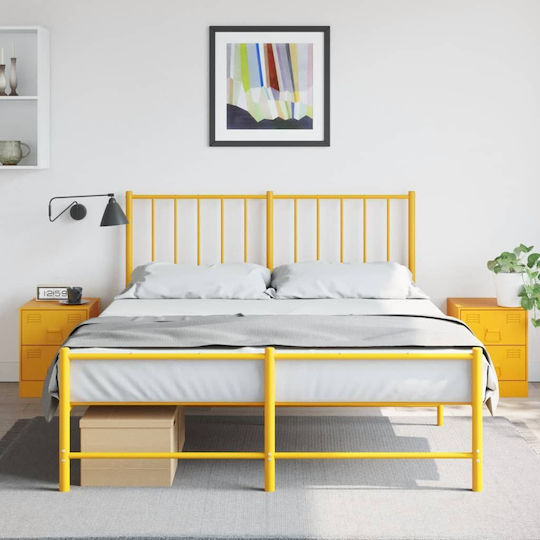Noptiere Metalice Galbene 2buc 34.5x39x44cm
