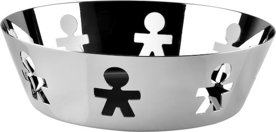 Alessi Girotondo Fruit Bowl Metallic Silver 18x18x5.4cm