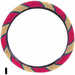Autoline Car Steering Wheel Cover I Synthetic Multicolour Wooden Balls