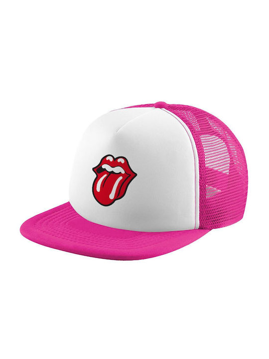Koupakoupa Παιδικό Καπέλο Jockey Υφασμάτινο Rolling Stones Kiss Λευκό