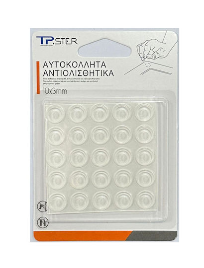 Tpster Absorbanți de Șocuri Rotunzi cu autocolant și Diametru 10mm 25buc 34795