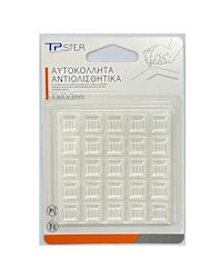 Tpster Absorbanți de Șocuri Pătrați cu închizător Hoop & Loop 10x10mm 25buc 34786