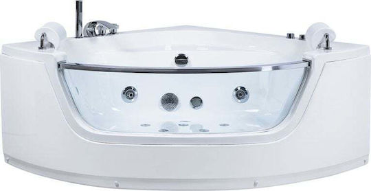 Beliani Freestanding Acrylic Bathtub with Hydromassage 187x136cm Beliani Freestanding Acrylic Bathtub with Hydromassage 187x136cm