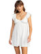 Luna Καλοκαιρινό Mini Φόρεμα με Βολάν White