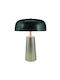 Inart Metal Table Lamp for Socket E27 with Black Shade and Silver Base