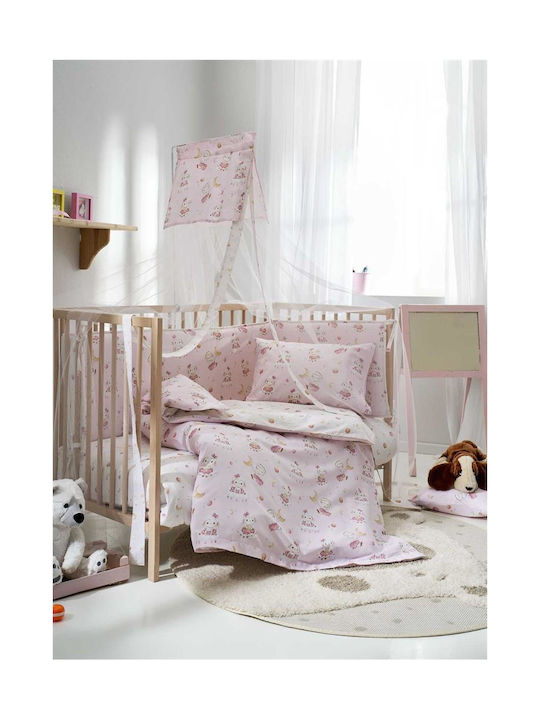 Vesta Home Σετ Βρεφικά Σεντόνια Κούνιας Βαμβακερά Lambi Pink 120x165εκ. 3τμχ