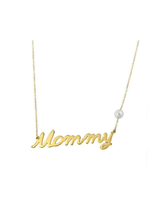 Ekan Necklace Mum from Gold 14K with Pearls